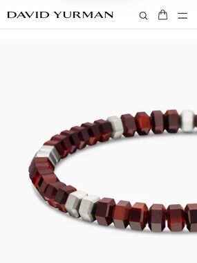 HEX BEAD BRACELET - Sterling Silver with Red Tiger’s Eye